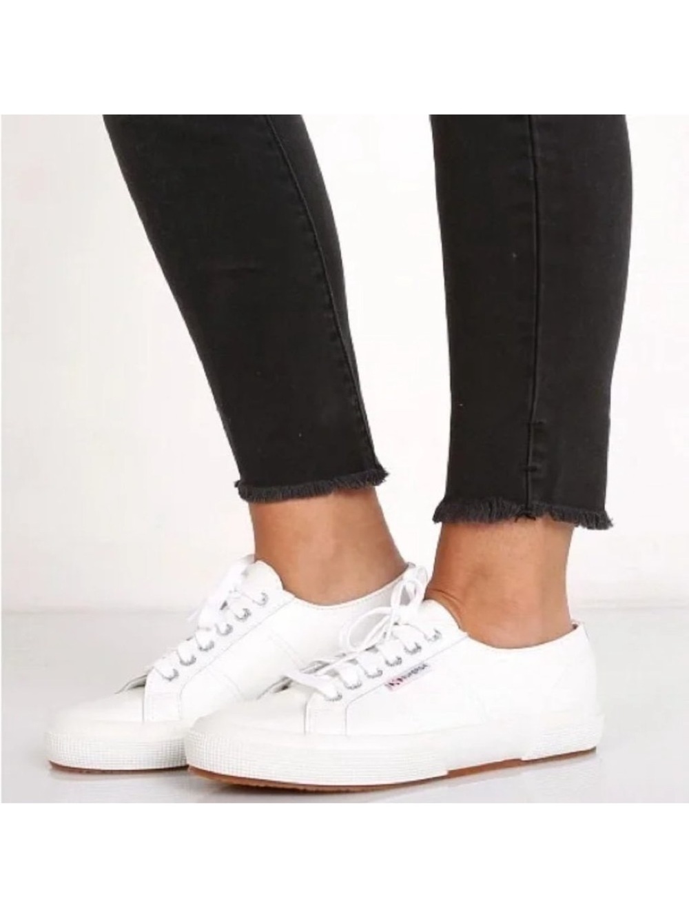 Superga Women's 2750 Nappa Leather Optical White-Favorio Classic Sneaker—7 - Picture 9 of 9
